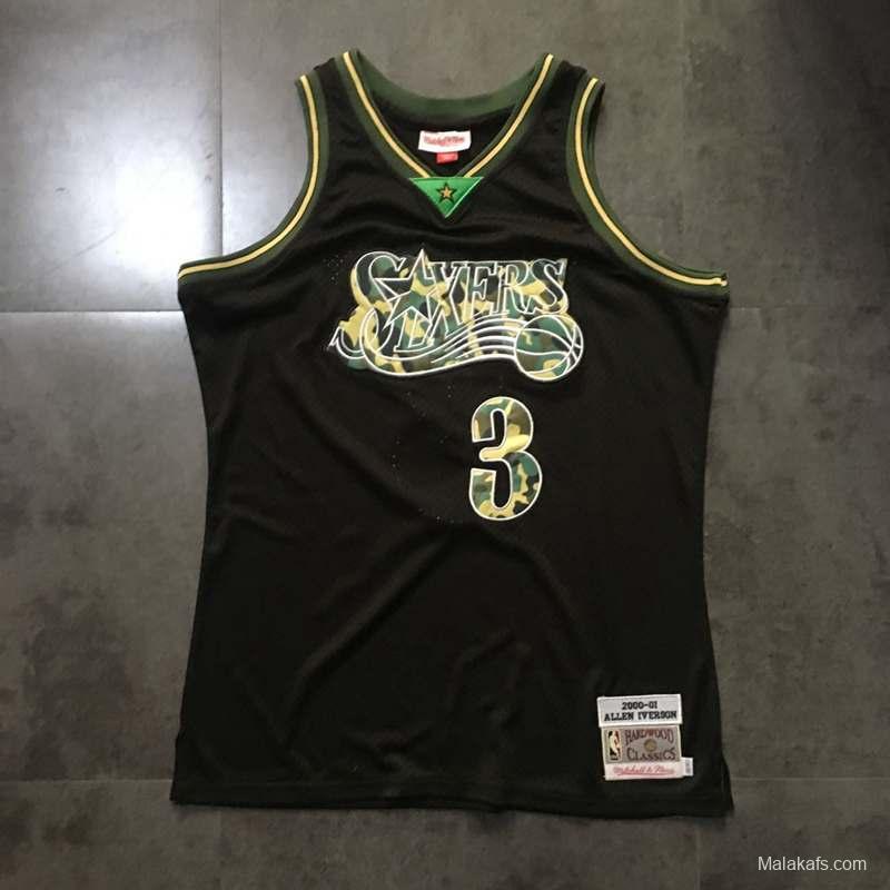 Men's Allen Iverson Black Retro Classic Team Jersey