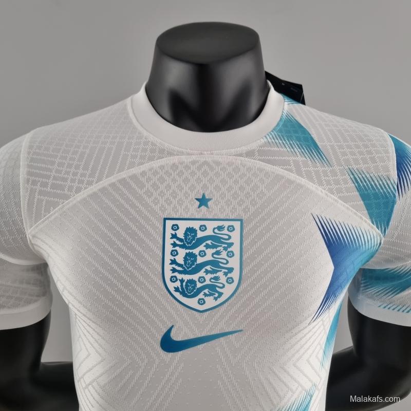 England 22/23 Pre-match Player Version White and Blue