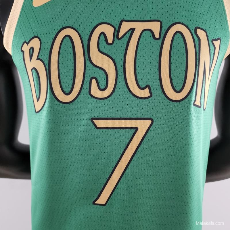 2020 BROWN#7 Boston Celtics City Edition Green NBA Jersey