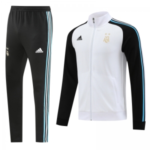 Argentina - 2 estrellas - White/Black Full Zipper Tracksuit