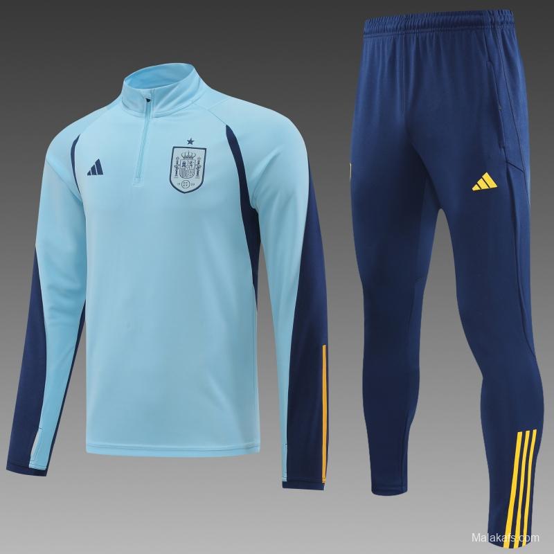 Spain 22/23 Blue Half Zipper Tracksuit