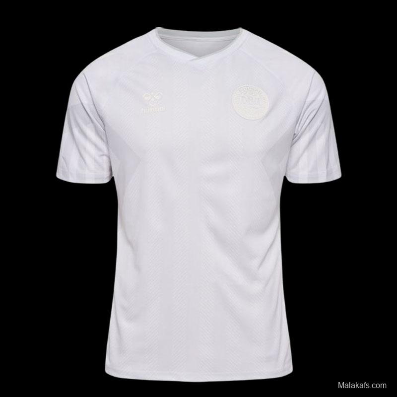 Denmark 22/23 Away Fans Version White Jersey