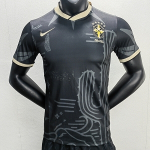 Brazil 2022 Jersey Player Version Black Cactus Pattern