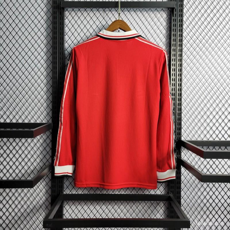 Retro Long Sleeve 98/99 Manchester United Home Jersey