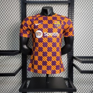 Player Version 23-24 Barcelona Training Orange Jersey