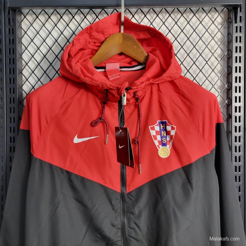 2023 Croatia Red/Black Windbreaker