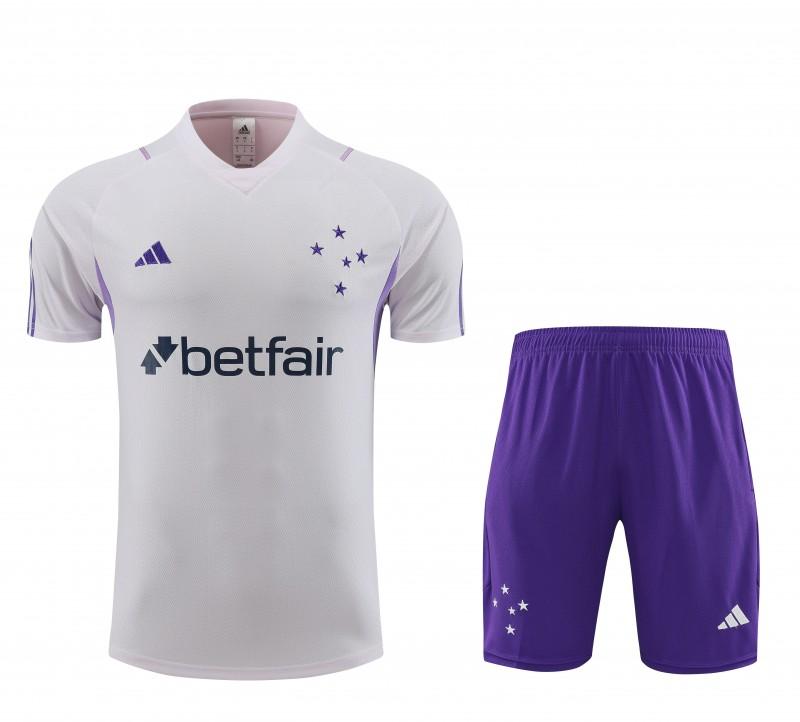 23 24 Cruzeiro White Short Sleeve+Shorts