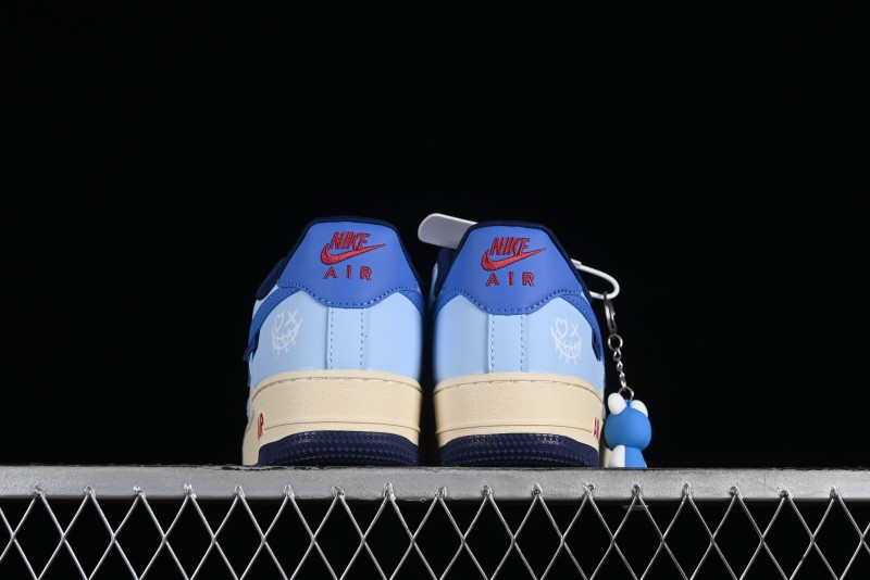 Nike Air Force 1 '07 Low Custom Casual Sneakers "Joker Red" with Full-Length Hexagonal Air Cushion - XL2402-333