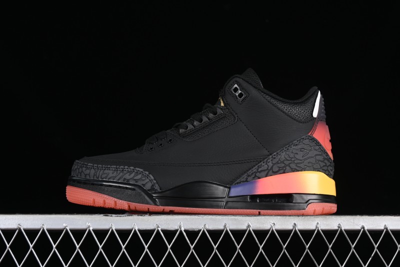 Nike Air Jordan 3 Retro "Rio" Collaboration Sneakers with Gradient Heel and J Balvin Logo - FN0344-001