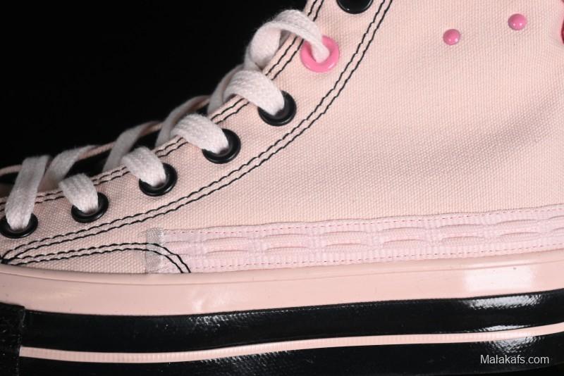 Converse Chuck 70s High Top Casual Sneakers in Black and Pink - A09541C