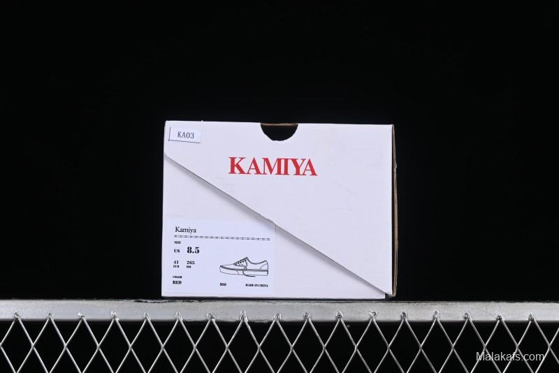 Kamiya x Vulcanize Sneaker 23AW High-End Line Mihara Yasuhiro Dissolution Red Shawn Yue Same Style Painted Letters Low-Top Canvas Shoes