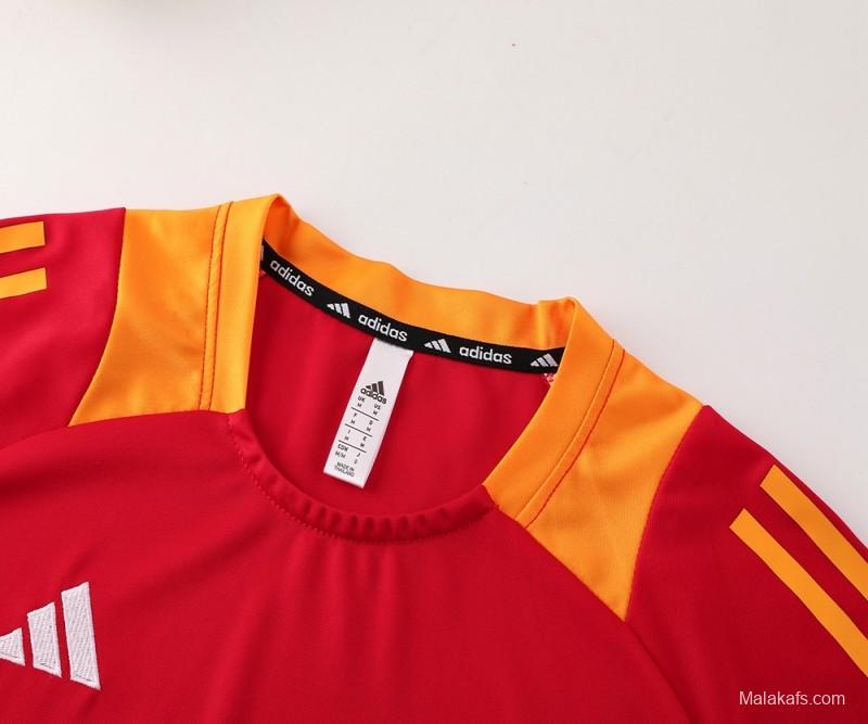 2024 Adidas Red/Yellow Short Sleeve Jersey+Shorts