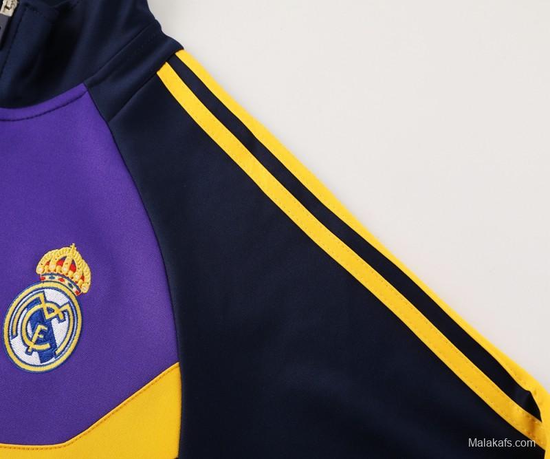 24/25 Real Madrid Black/Purple Full Zipper Jacket +Long Pants