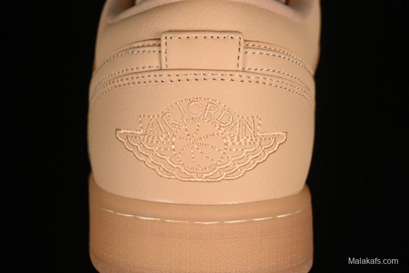 Nike Air Jordan 1 Low AJ1 Lifestyle Basketball Shoes in Warm Yellow with Gum Sole - FZ3972-294