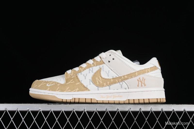 Nike SB Dunk Low MLB Collaboration - Yellow Denim Anniversary Custom Low-Top Casual Skate Shoes - DQ1098-346