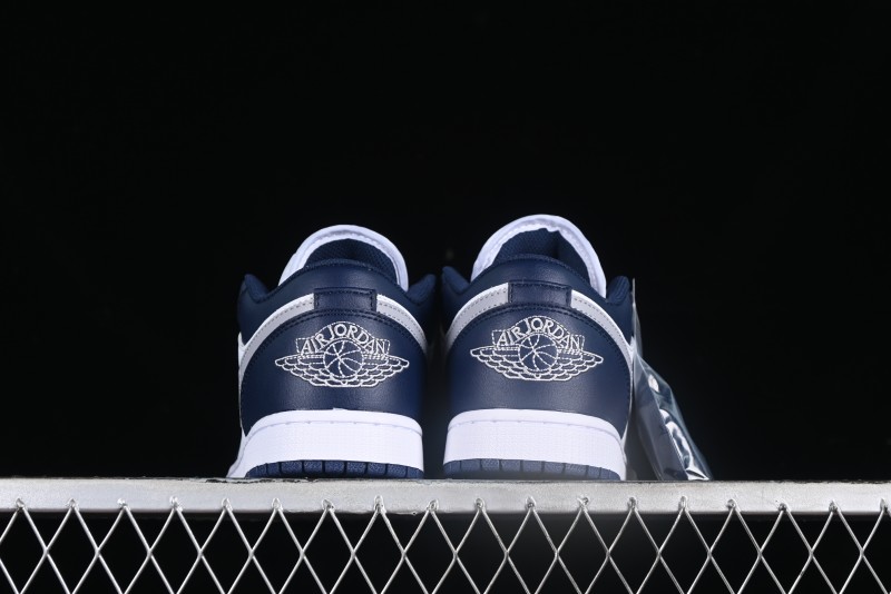 Nike Air Jordan 1 Low AJ1 White Blue Grey Low Top Lifestyle Basketball Shoes - 553558-141