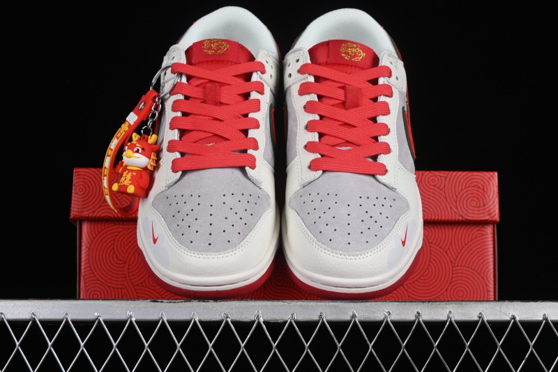Nike SB Dunk Low Chinese New Year Limited Edition - Lucky Red Anniversary Custom Low-Top Casual Sneakers - CR8033-506