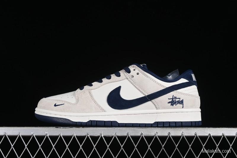 Stussy x Nike SB Dunk Low Collaboration Anniversary Edition Premium Customized Low-Top Casual Skate Shoes - DQ1098-339