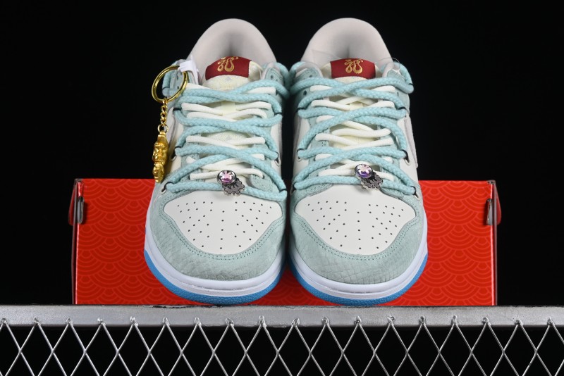 Nike SB Dunk Low Year of the Dragon Limited Edition - Gray Hook Dragon Soaring High Anniversary Premium Custom Low-Top Casual Skate Shoes - SJ2068-230