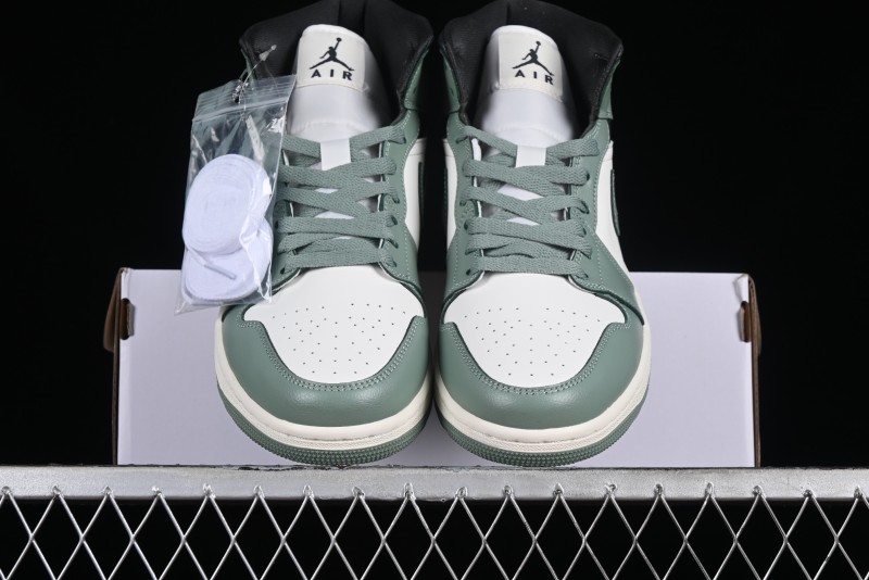 Nike Air Jordan 1 Mid AJ1 Basketball Shoes in Fresh Warm Green - BQ6472-130