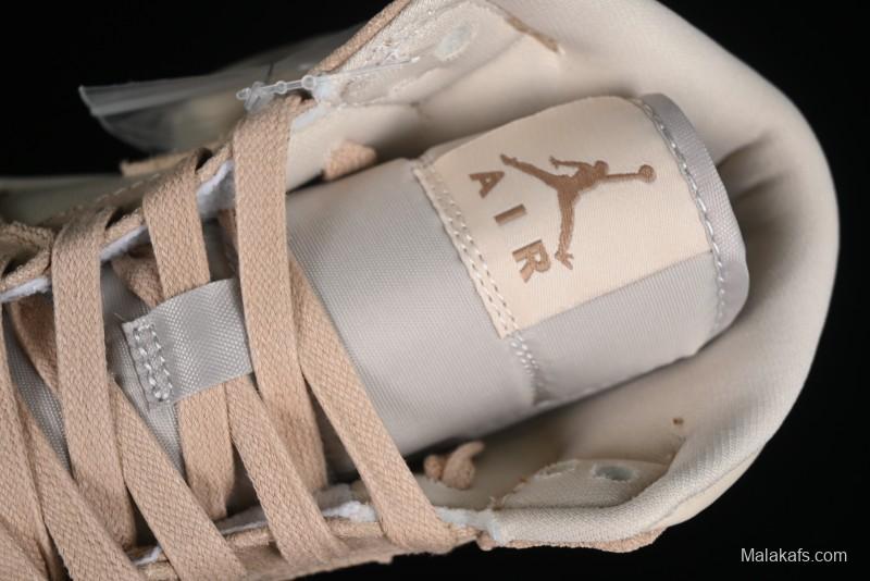 Nike Air Jordan 1 Mid AJ1 Khaki Mid-Top Basketball Shoes - FJ3448-200