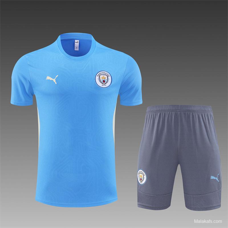 24/25 Manchester City Sky Blue Short Sleeve Jersey+Shorts