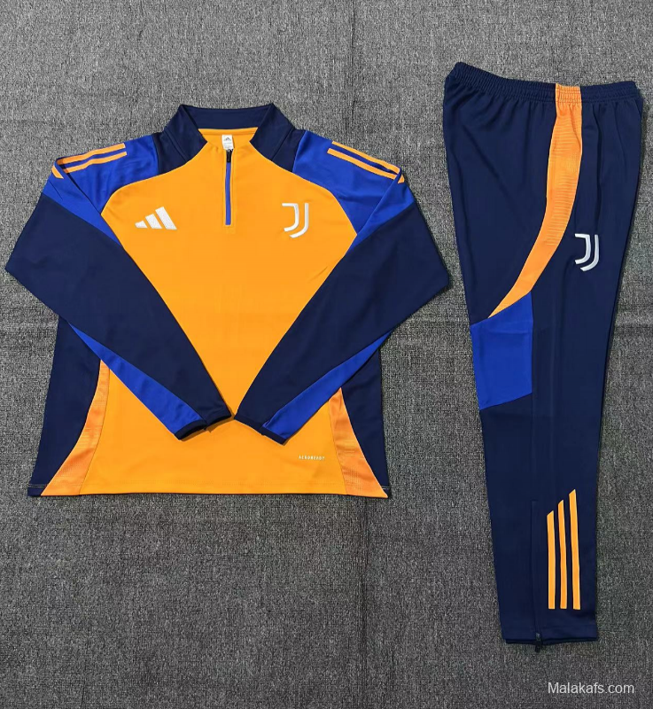 24/25 Kids Juventus Orange Half Zipper Jacket+Long Pants