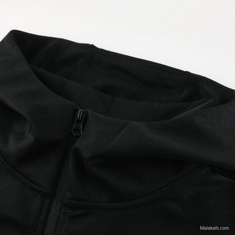 24/25 Barcelona Black Hoodie Full Zipper Jacket +Long Pants