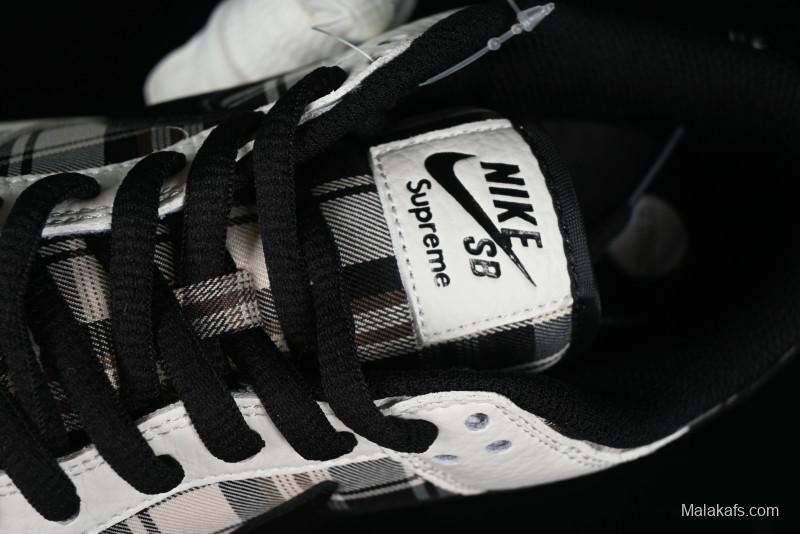 Nike SB Dunk Low Supreme Plaid Colorway Low-Top Casual Skateboarding Shoes - SU1098-061