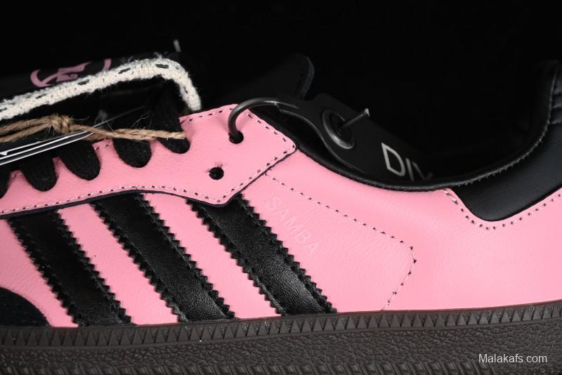 Adidas Samba OG B75807 Customized Casual Sneakers with Vibrant Hot Pink and Sweet Black Colorway - B75807