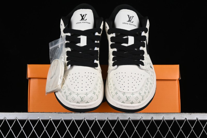 Nike Air Jordan 1 Low LV Collaboration - Printed Knight High-End Custom Low-Top Culture Basketball Shoes SJ9950-005
