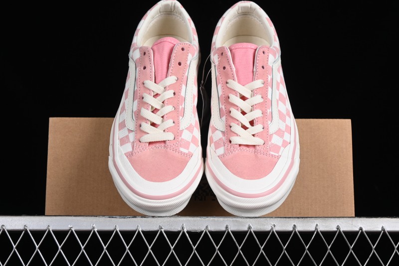 Vans Old Skool Reissue 136 Pink Checkerboard Low Top Retro Canvas Shoes - VN000MT6EBQ