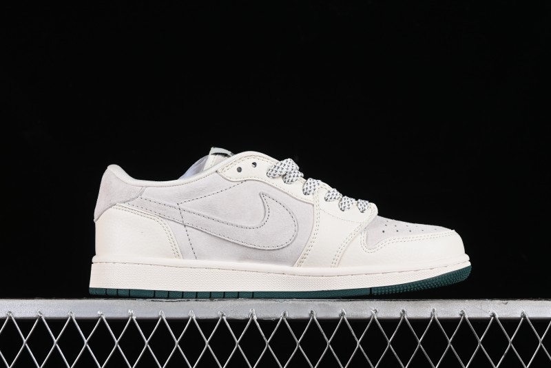 Nike Travis Scott x Fragment Design x Air Jordan 1 Low OG SP AJ1 LV Beige Grey Low-top Casual Sneakers - LJ5188-005