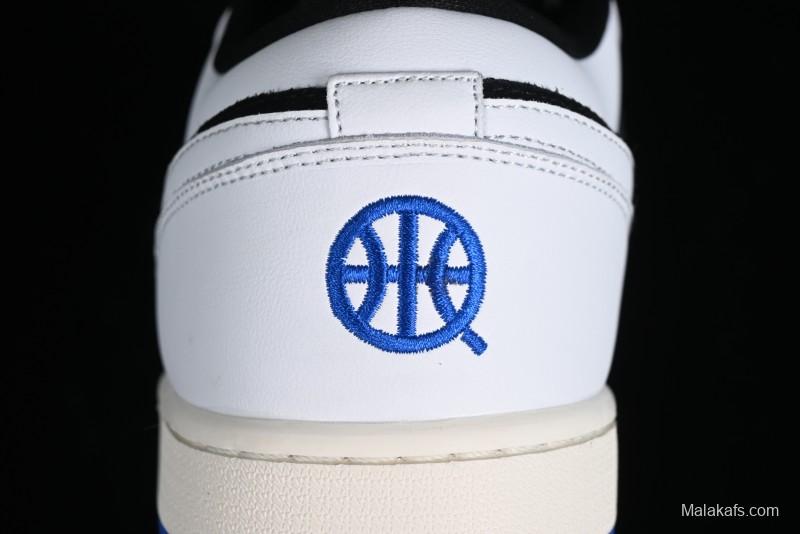 Nike Air Jordan 1 Low "Quai 54" Casual Sneakers in White Black Blue - HQ0764-001