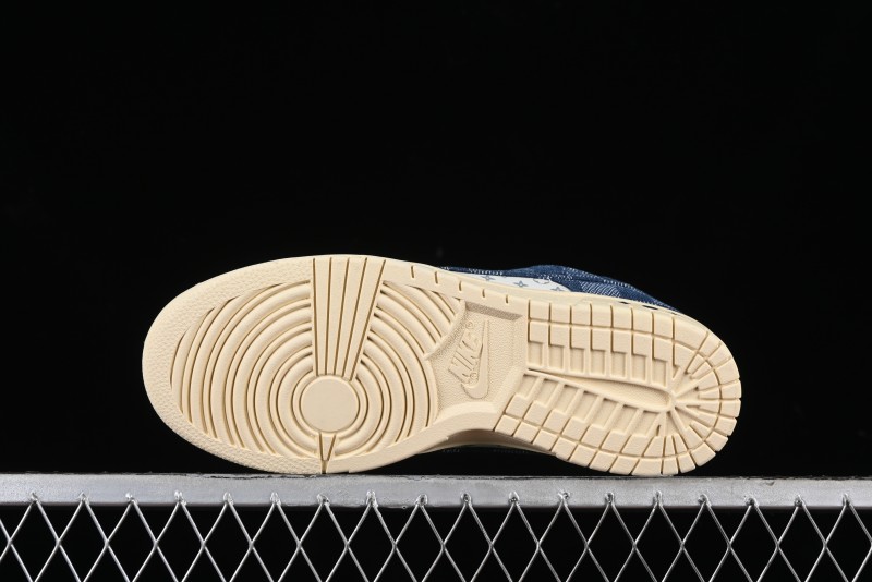 Nike SB Dunk Low LV Collaboration - Denim Checker Anniversary High-End Custom Low-Top Casual Skate Shoes - JH8310-949