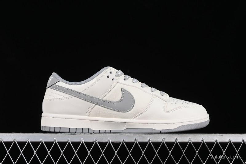 Nike SB Dunk Low Supreme Collaboration - Beige Canvas Anniversary High-End Custom Low-Top Casual Skate Shoes - BB6698-514