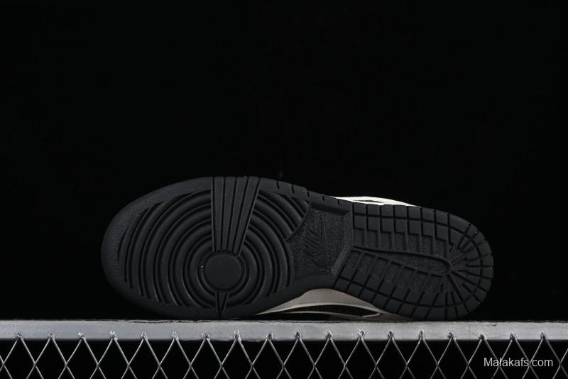 Nike SB Dunk Low Hermes Collaboration - Beige Swoosh Anniversary High-End Custom Low-Top Casual Skate Shoes - XD6188-038