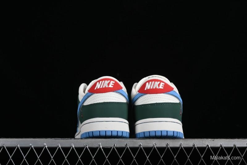 Nike SB Dunk Low Paris Olympics Limited Edition - Blue Green Color Blocking Low-Top Casual Skate Shoes - JH8310-952