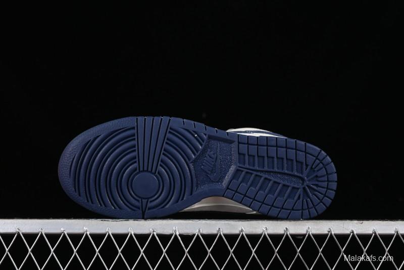 Nike SB Dunk Low LV Collaboration - Suede Navy Blue Anniversary High-End Custom Low-Top Casual Skate Shoes - FC1688-134