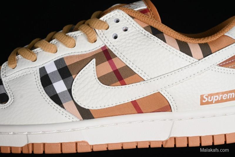 Nike SB Dunk Low Supreme Collaboration - Plaid Colorway SB Low Top Casual Skateboarding Shoes - SU1853-513