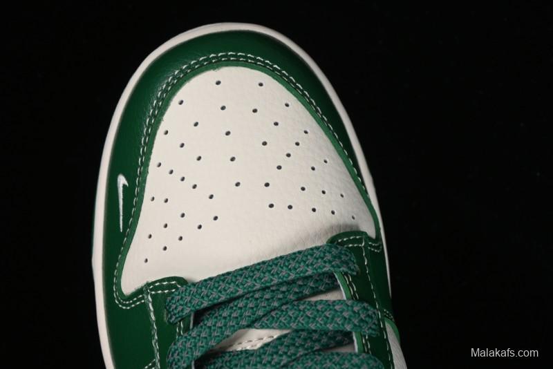 Nike SB Dunk Low Stussy Collaboration - Dark Green Anniversary Custom Low-Top Casual Skate Shoes - BB9898-005