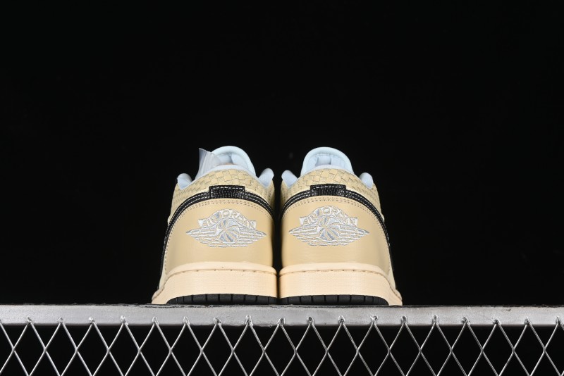 Nike Air Jordan 1 Low "Coconut Milk Black" Casual Basketball Shoes with Team Gold Accents - HQ3437-101