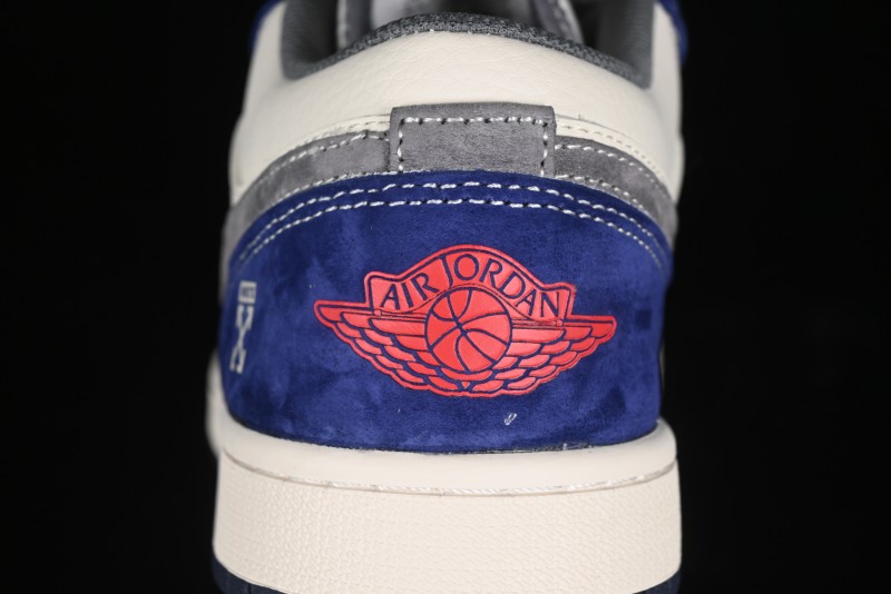 Nike Air Jordan 1 Low OFF-WHITE Collaboration - Qilin Blue Retro Basketball Shoes - WG8850-013