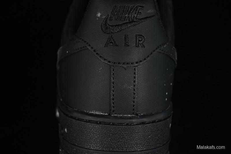 Nike Air Force 1 '07 Low Graffiti Black Silver Anime Hand-Painted Casual Sneakers - CW2288-012