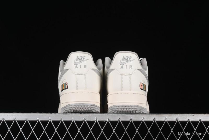 Nike Air Force 1 '07 Low Gucci Collaboration - Beige Grey Linen Casual Sneakers - XZ3398-688