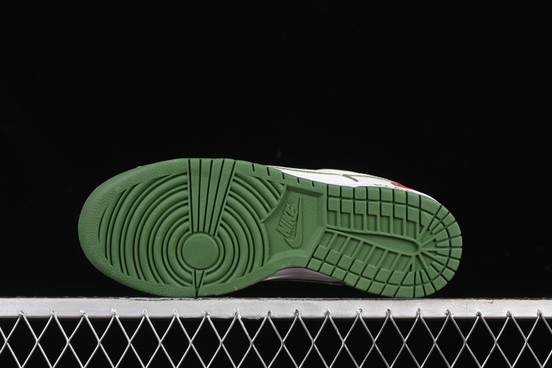 Nike SB Dunk Low Comme des Garçons Collaboration - Woven Beige White Swoosh Anniversary Custom Low-Top Casual Skate Shoes - KK1888-010