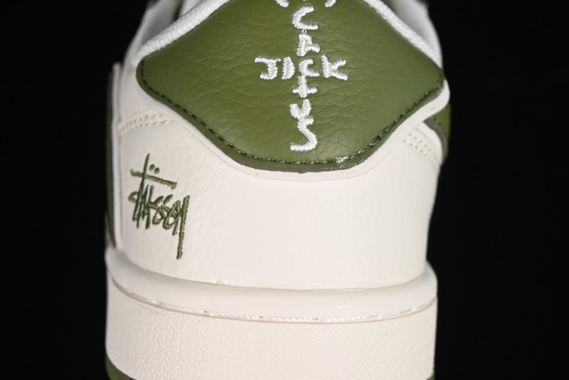 Nike Travis Scott x Fragment Design x Air Jordan 1 Low OG SP AJ1 Retro Sneakers in Sail Military Green - DM6688-602