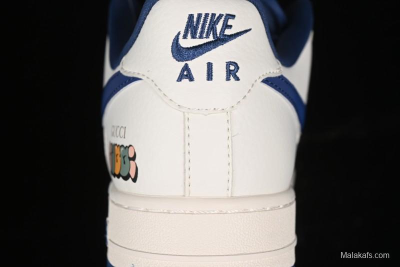 Nike Air Force 1 '07 Low Gucci Collaboration - Light Blue Linen Low-Top Casual Sneakers - XZ3398-788