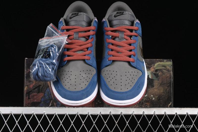 Nike Dunk Low Retro Deconstructed Casual Sneakers with Black Myth WuKong Theme - DV2433-109