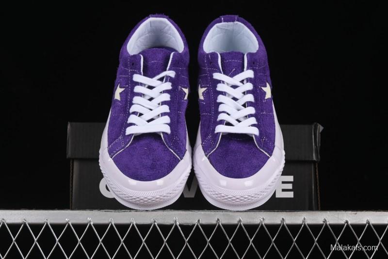 Converse One Star Retro Low-Top Skate Shoes in Purple Suede - 171586C